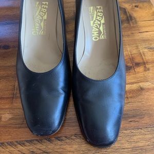 Salvatore Ferragamo 2.5 inch Navy Pumps